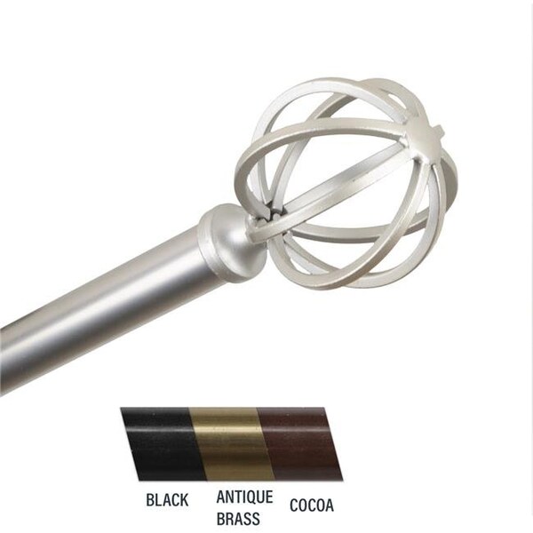 Central Design Central Design 4862-665 Crate 0.81 in. Curtain Rod; 66-120 in. - Satin Nickel 4862-665 - main